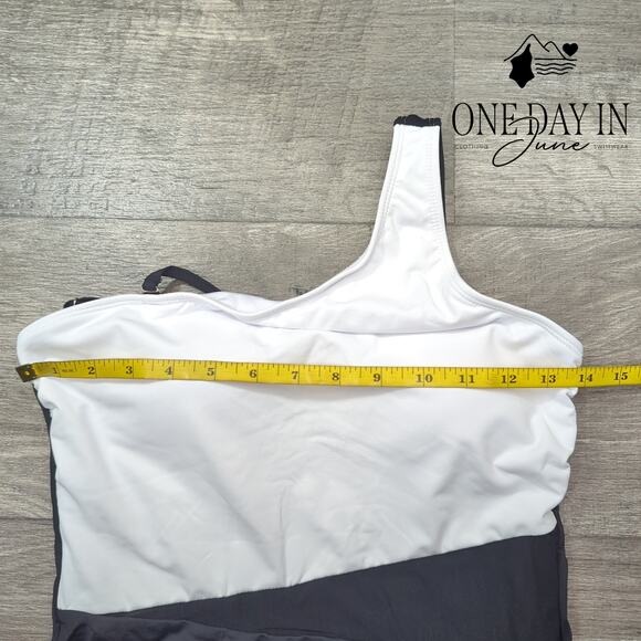 Yonique One Shoulder Mesh Cut Out One Piece Swimsuit Size M - Picture 5 of 7